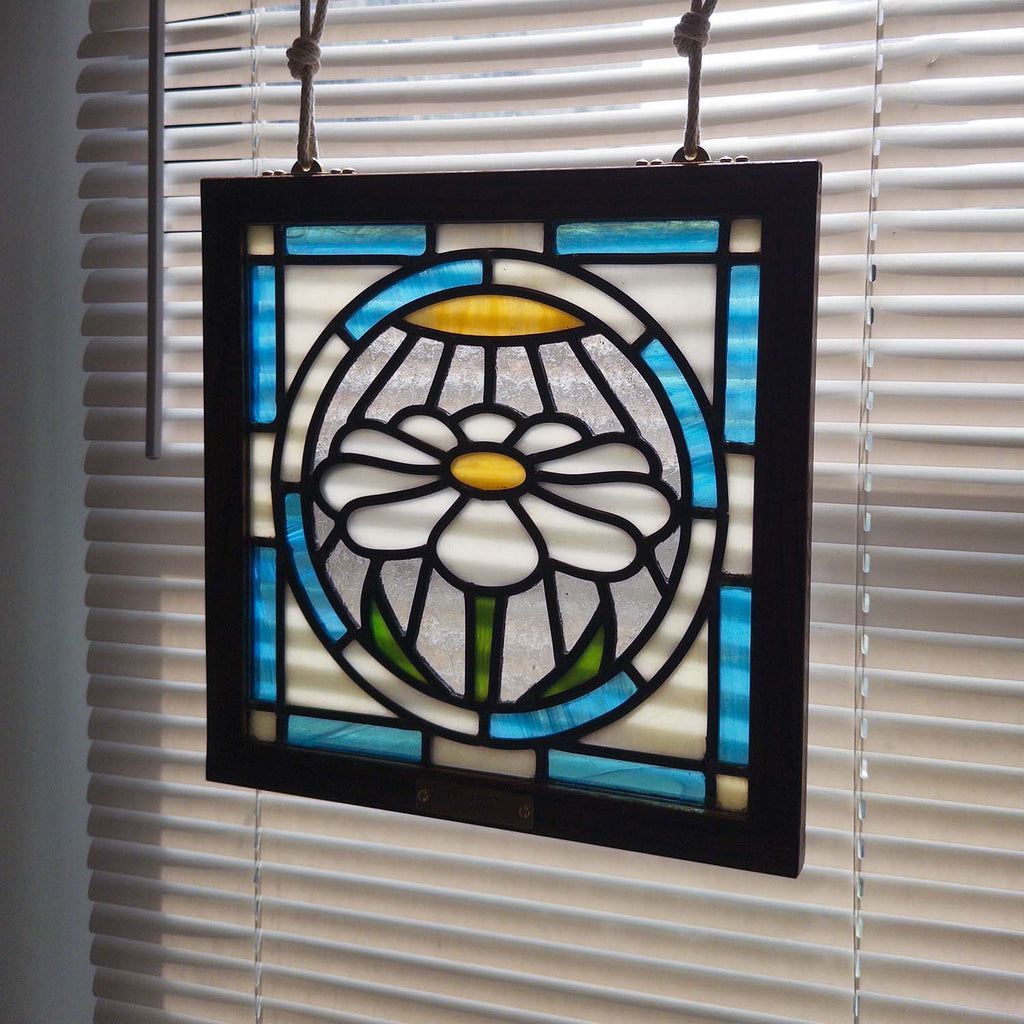 The First Flower (Blue) - Glass Window Art Panel