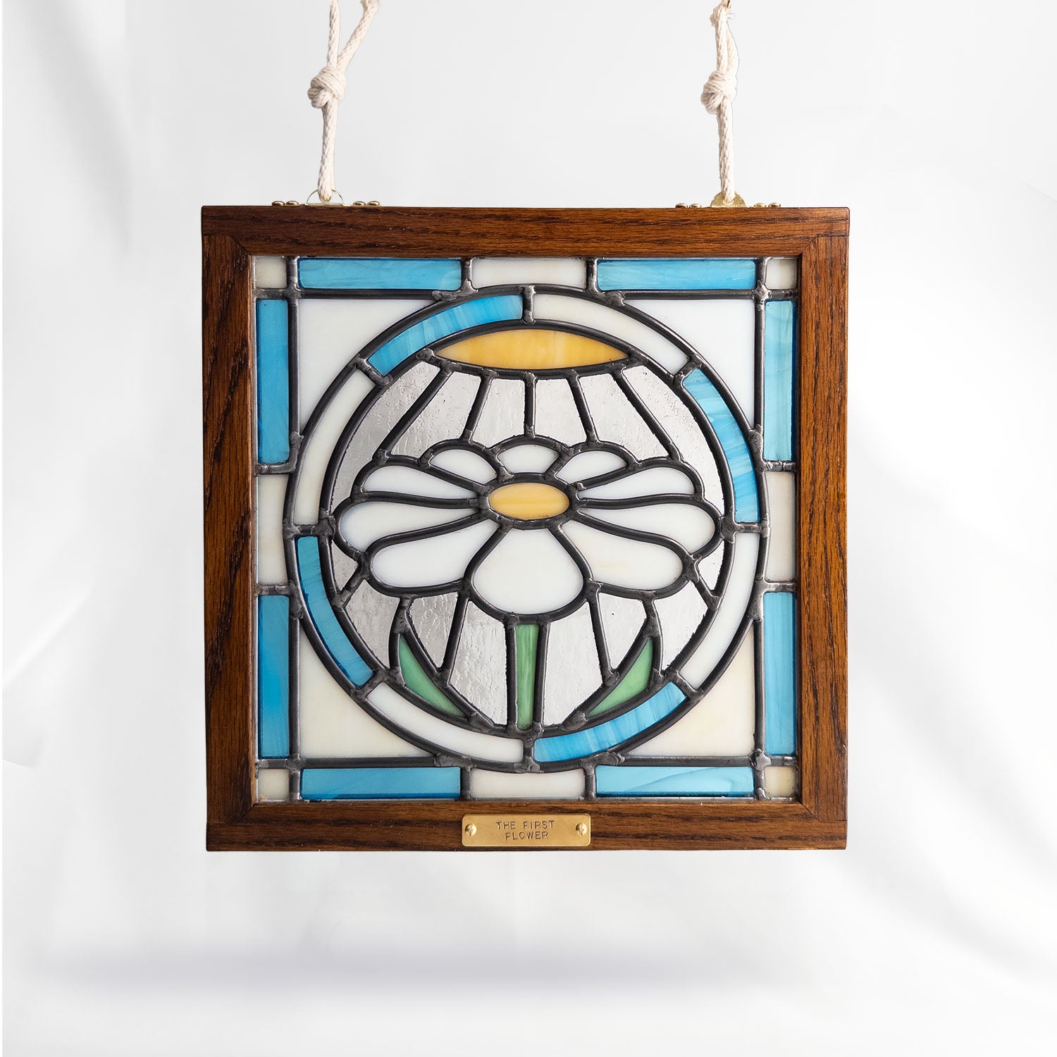 The First Flower (Blue) - Glass Window Art Panel