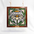 The First Flower (Green) - Glass Window Art Panel