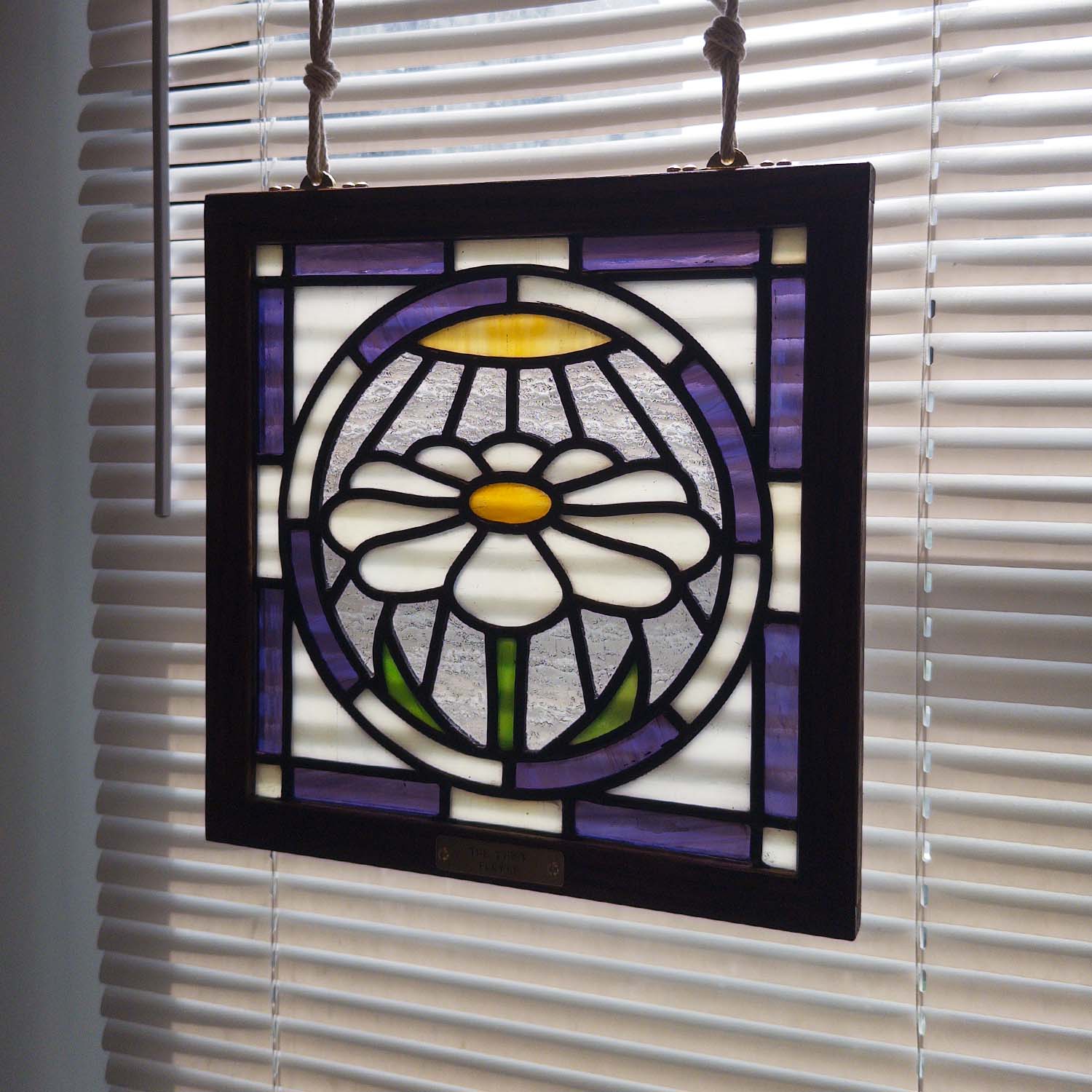 The First Flower (Purple) - Glass Window Art Panel