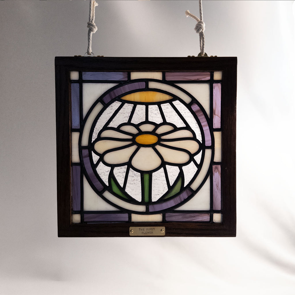 The First Flower (Purple) - Glass Window Art Panel
