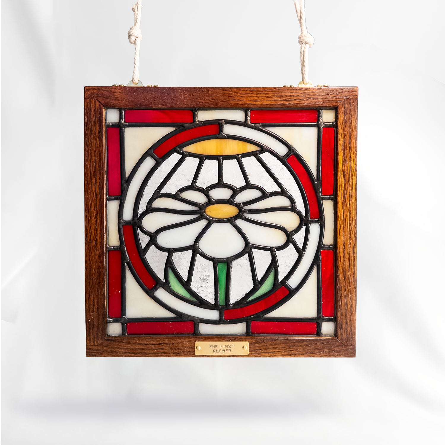 The First Flower (Red) - Glass Window Art Panel