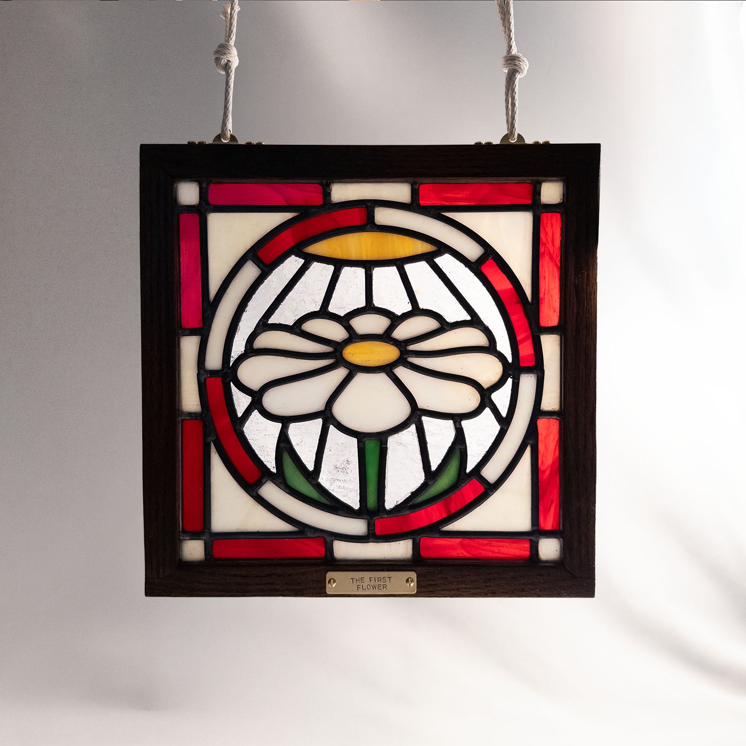 The First Flower (Red) - Glass Window Art Panel