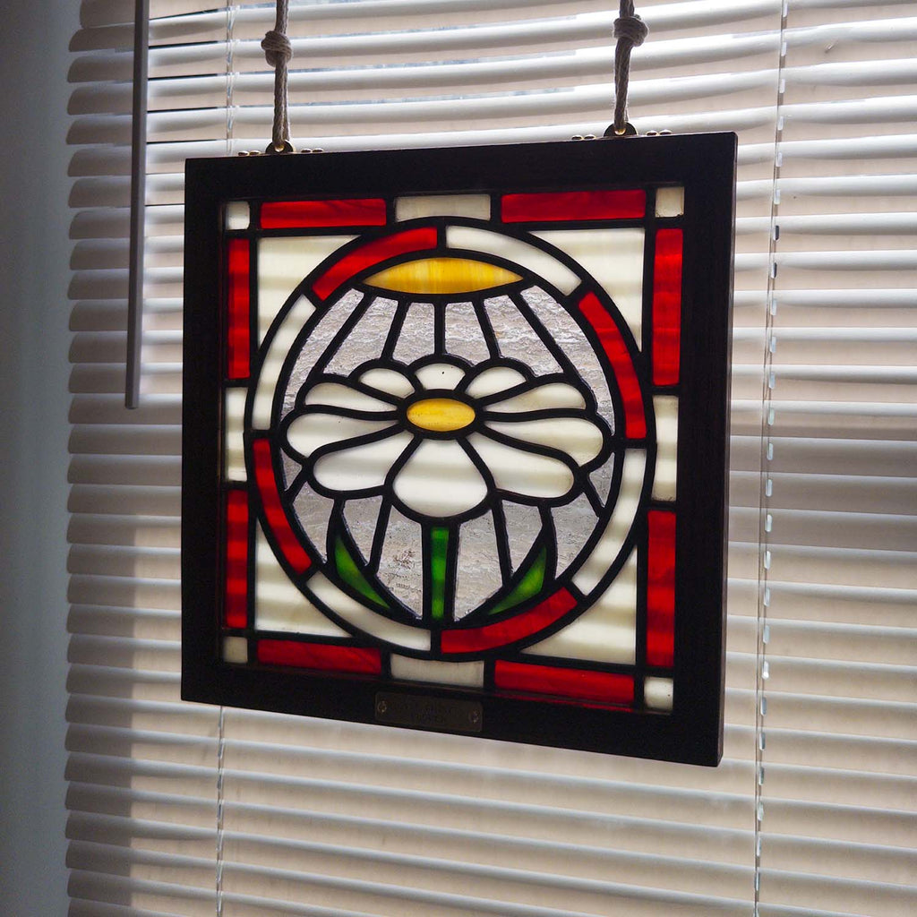 The First Flower (Red) - Glass Window Art Panel