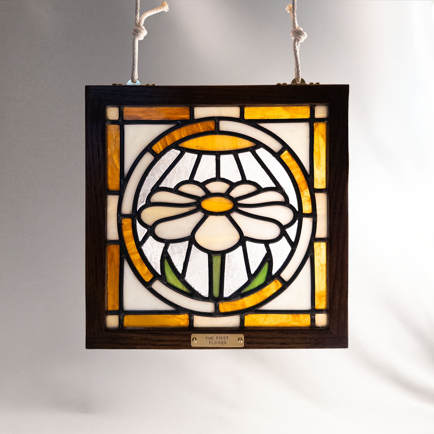 The First Flower (Caramel) - Glass Window Art Panel